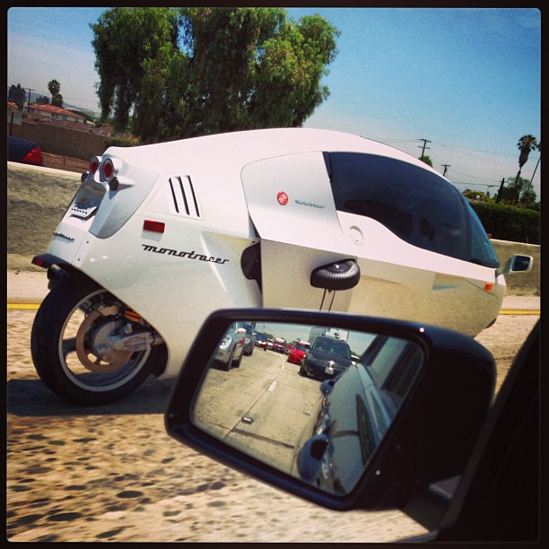 Instagram by popstar_mimi:  I don't mean to alarm you, but George Jetson is on the 5 Southbound Freeway #whatIsThatThing